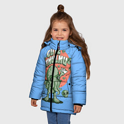 Куртка зимняя для девочки Cute Cthulhu, цвет: 3D-черный — фото 2