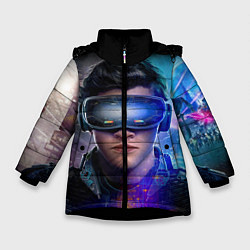 Куртка зимняя для девочки Ready Player One, цвет: 3D-черный