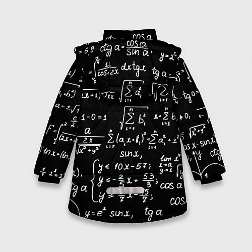 Зимняя куртка для девочки Алгебраические формулы / 3D-Черный – фото 2