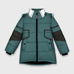 Куртка зимняя для девочки MHA IZUKU MIDORIYA, цвет: 3D-черный