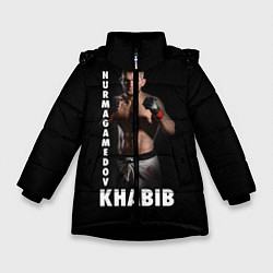 Куртка зимняя для девочки Хабиб: Дагестанский борец, цвет: 3D-черный