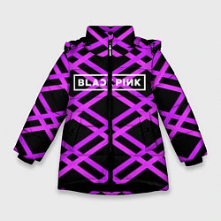 Куртка зимняя для девочки Black Pink: Neon Lines, цвет: 3D-черный