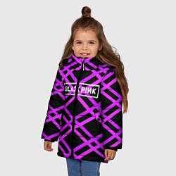 Куртка зимняя для девочки Black Pink: Neon Lines, цвет: 3D-черный — фото 2