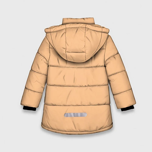 Зимняя куртка для девочки Raccoon Love Coffee / 3D-Черный – фото 2