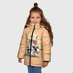 Куртка зимняя для девочки Raccoon Love Coffee, цвет: 3D-светло-серый — фото 2