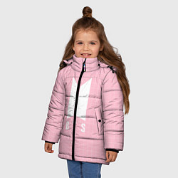 Куртка зимняя для девочки BTS: Pink Grid, цвет: 3D-черный — фото 2