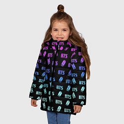 Куртка зимняя для девочки BTS: Neon Gradient, цвет: 3D-черный — фото 2