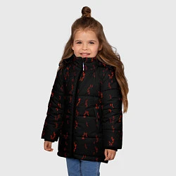 Куртка зимняя для девочки Алфавит хищника, цвет: 3D-черный — фото 2