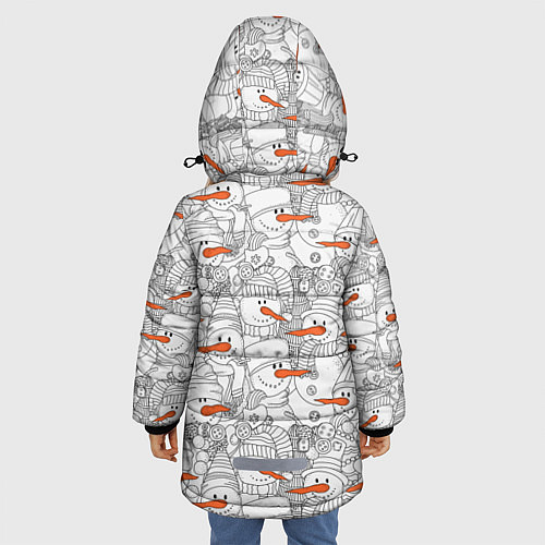 Зимняя куртка для девочки Зимние снеговики / 3D-Красный – фото 4