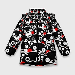 Куртка зимняя для девочки Kumamons, цвет: 3D-черный