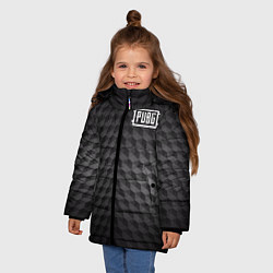 Куртка зимняя для девочки PUBG: Carbon Style, цвет: 3D-черный — фото 2