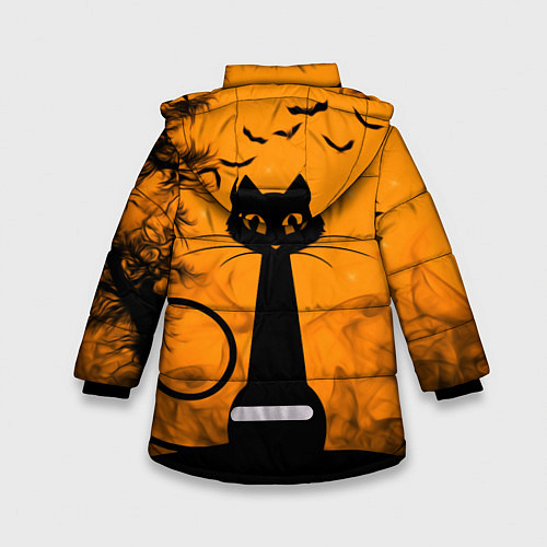Зимняя куртка для девочки Halloween Cat / 3D-Черный – фото 2