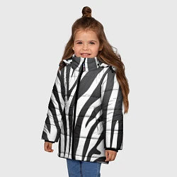 Куртка зимняя для девочки Африканская зебра, цвет: 3D-светло-серый — фото 2