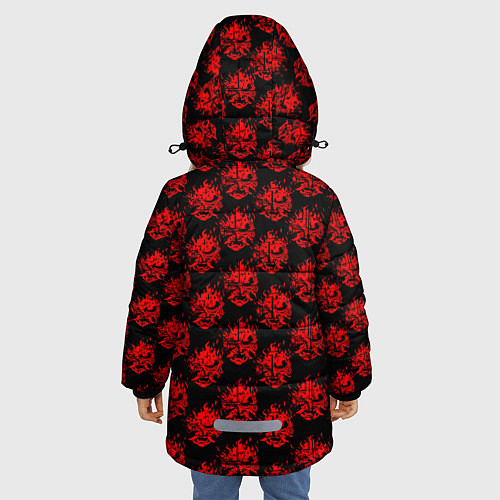 Зимняя куртка для девочки Cyberpunk 2077: Samurai Pattern / 3D-Красный – фото 4