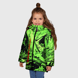 Куртка зимняя для девочки Cyberpunk 2077: Green Breaks, цвет: 3D-черный — фото 2