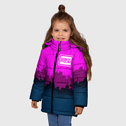 Куртка зимняя для девочки BSG: Neon City, цвет: 3D-черный — фото 2
