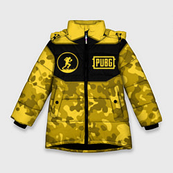 Куртка зимняя для девочки PUBG Runner, цвет: 3D-черный