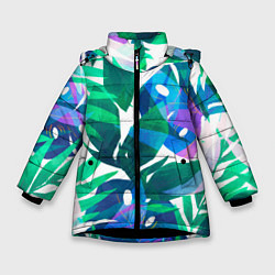 Зимняя куртка для девочки Зеленые тропики