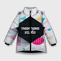 Куртка зимняя для девочки Twenty One Pilots: Geometry, цвет: 3D-черный