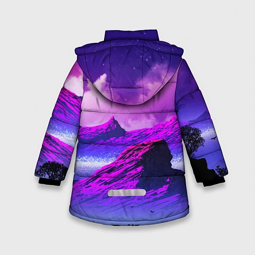 Зимняя куртка для девочки No Man's Sky: Neon Mountains / 3D-Черный – фото 2