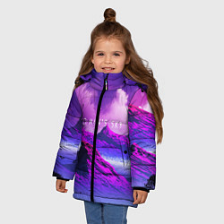 Куртка зимняя для девочки No Man's Sky: Neon Mountains, цвет: 3D-черный — фото 2