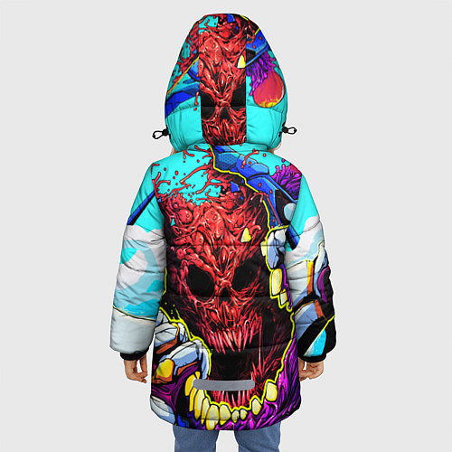 Зимняя куртка для девочки CS:GO Hyper Beast / 3D-Красный – фото 4