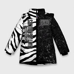 Куртка зимняя для девочки PUBG: Zebras Lifestyle, цвет: 3D-черный