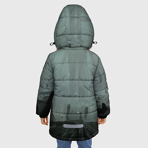 Зимняя куртка для девочки Death Stranding / 3D-Светло-серый – фото 4