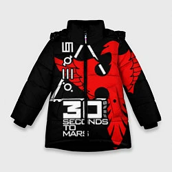 Куртка зимняя для девочки 30 Seconds to Mars, цвет: 3D-черный