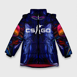 Куртка зимняя для девочки CS:GO Waves Skin, цвет: 3D-красный