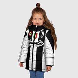 Куртка зимняя для девочки Ювентус, цвет: 3D-светло-серый — фото 2