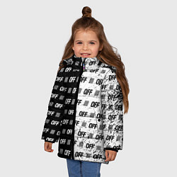 Куртка зимняя для девочки Off-White: Black & White, цвет: 3D-черный — фото 2