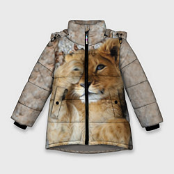 Куртка зимняя для девочки Львенок, цвет: 3D-светло-серый