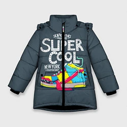 Куртка зимняя для девочки Super Сool, цвет: 3D-черный