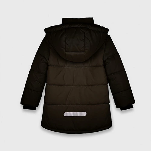 Зимняя куртка для девочки Ротвейлер в капюшоне / 3D-Черный – фото 2