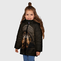 Куртка зимняя для девочки Ротвейлер в капюшоне, цвет: 3D-черный — фото 2