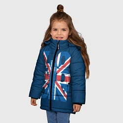Куртка зимняя для девочки London: Great Britain, цвет: 3D-черный — фото 2