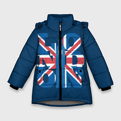 Куртка зимняя для девочки London: Great Britain, цвет: 3D-светло-серый