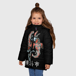 Куртка зимняя для девочки Иокогама, цвет: 3D-черный — фото 2