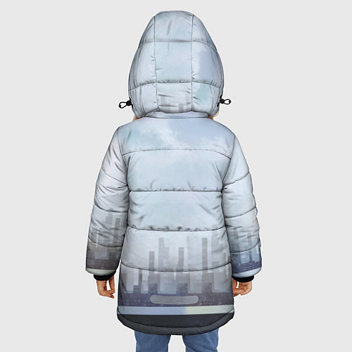 Зимняя куртка для девочки Моя Геройская Академия / 3D-Светло-серый – фото 4