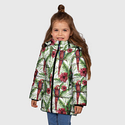 Куртка зимняя для девочки Попугаи Ара, цвет: 3D-черный — фото 2