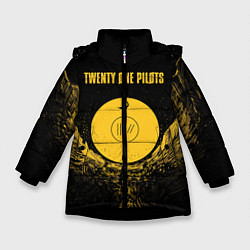 Куртка зимняя для девочки Twenty One Pilots: Yellow Moon, цвет: 3D-черный