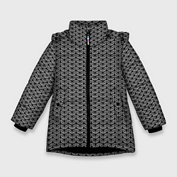 Куртка зимняя для девочки Кольчуга воина, цвет: 3D-черный