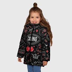 Куртка зимняя для девочки Casino, цвет: 3D-светло-серый — фото 2