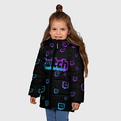 Куртка зимняя для девочки Twitch: Neon Style, цвет: 3D-черный — фото 2