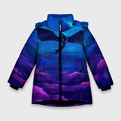 Куртка зимняя для девочки Неоновая фурия, цвет: 3D-черный