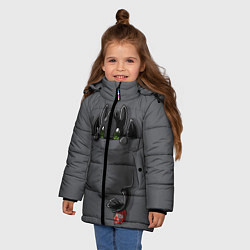 Куртка зимняя для девочки Фурия в кармане, цвет: 3D-светло-серый — фото 2