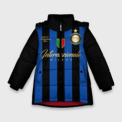 Куртка зимняя для девочки Internazionale Milano, цвет: 3D-красный