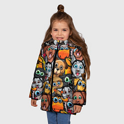 Куртка зимняя для девочки Веселые собаки, цвет: 3D-светло-серый — фото 2