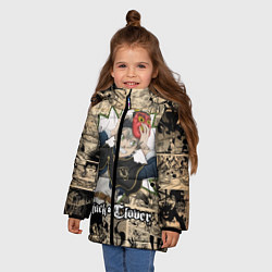 Куртка зимняя для девочки Черный Клевер АСТА, цвет: 3D-черный — фото 2